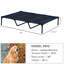 Lit surélevé pour animaux 48 po x 36 po bleu foncé respirant pour une vie relaxante et confortable 48 po x 36 po avec support en métal maillé