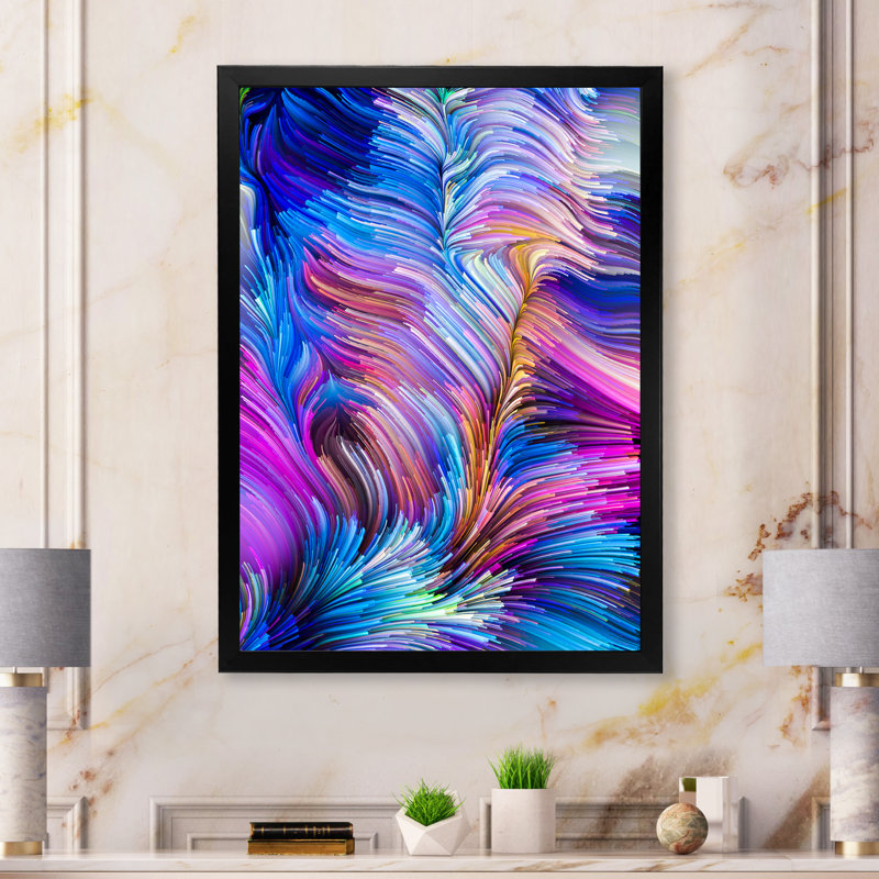 La vie de la couleur liquide Iii - reproduction d'art moderne sur toile, Cadre photo noir, H 20 po x l 12 po x P 1 po
