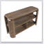 Console de canapé brun avec tablettes ouvertes et rangement