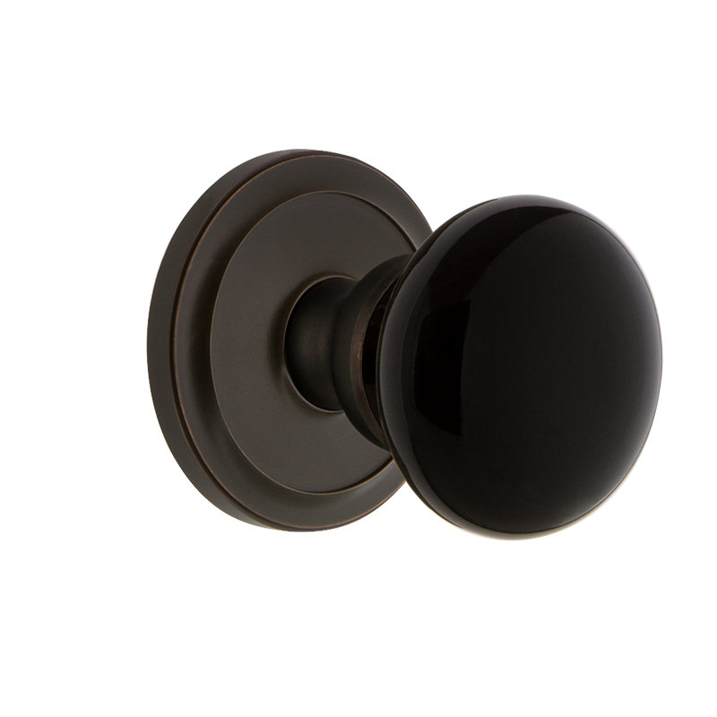 Rosette double Grandeur Circulaire avec bouton de porte Coventry, Bronze intemporel