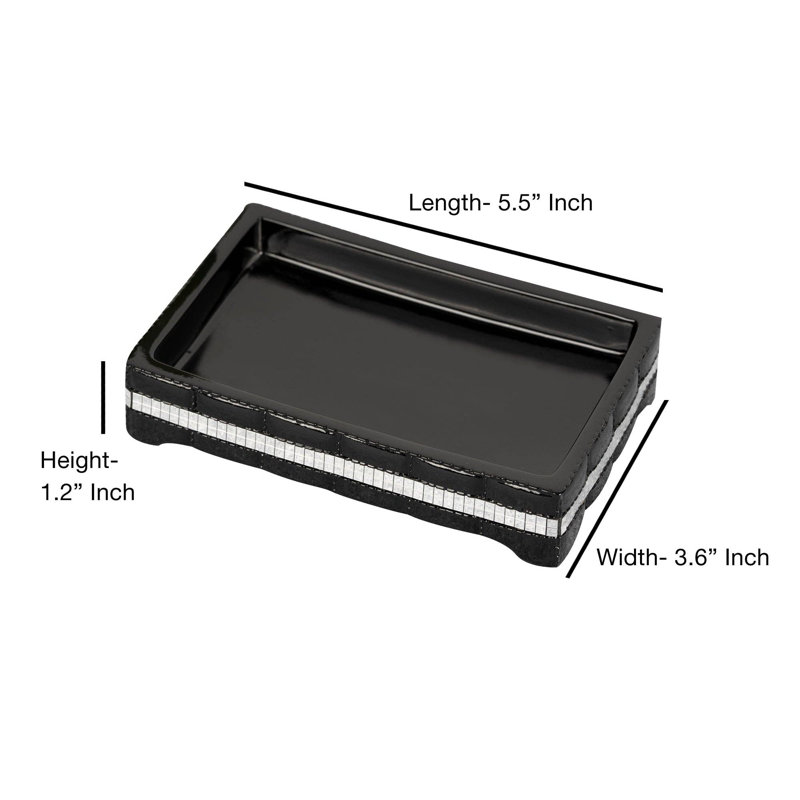 Oneita Soap Dish for Bathroom Counter,Shower & Kitchen | Black Resin