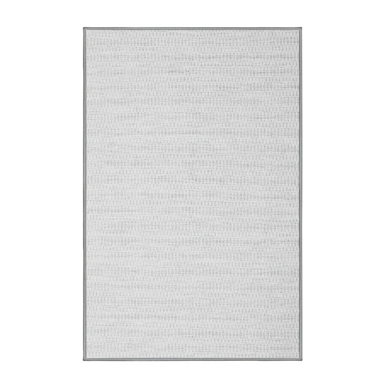 Tapis gris tissé à la machine Muscanell, Rectangle 7 pi x 10 pi