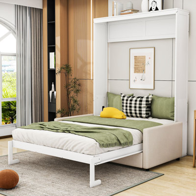 Wooden Murphy Wall Bed with Sofa