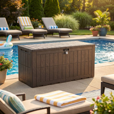 Coffre extérieur pour terrasse avec serrure
