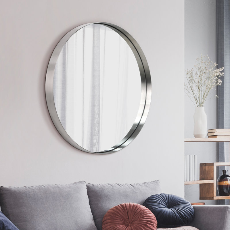 Miroir mural, Argent brossé