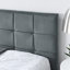 Structure de lit double pleine grandeur avec velours gris et accoudoirs pour le salon de la chambre à coucher