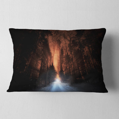 Picturesque Autumn Forest - Forest Printed Throw Pillow