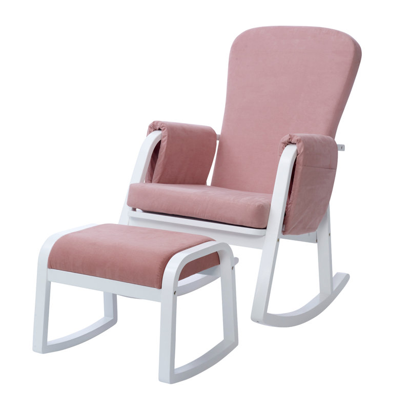 Dursley Rocking Chair and Stool, Pink