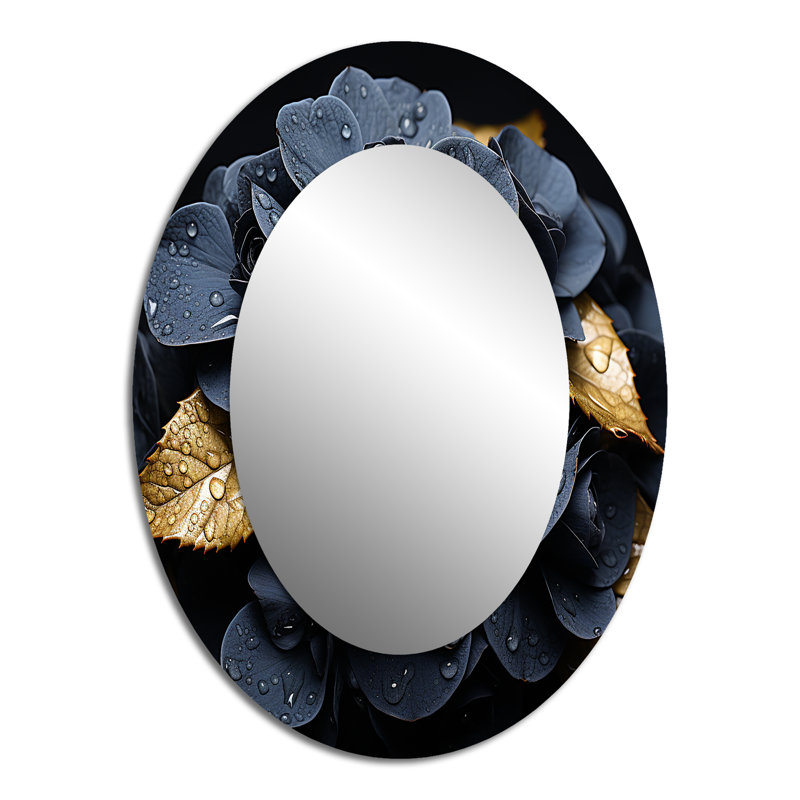 Miroir mural noir Allure Hydrangea I - Noir, 40 po x 30 po
