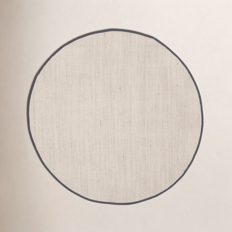 Tapis marbre sisal / gris foncé, Rond 8 pi