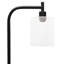 Lampe sur pied en fer Vitrina, noir onyx, abat-jour transparent, H 67 po