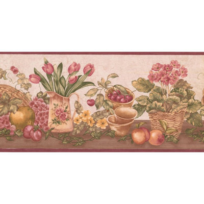 Bordure de papier peint L 15 pi x l 9,5 po Maday Garden