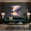 Art mural mauve avec villes, Kerala, Inde-391784680