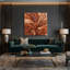 Aquarelle abstraite 34, art mural sur toile brune-1028522194