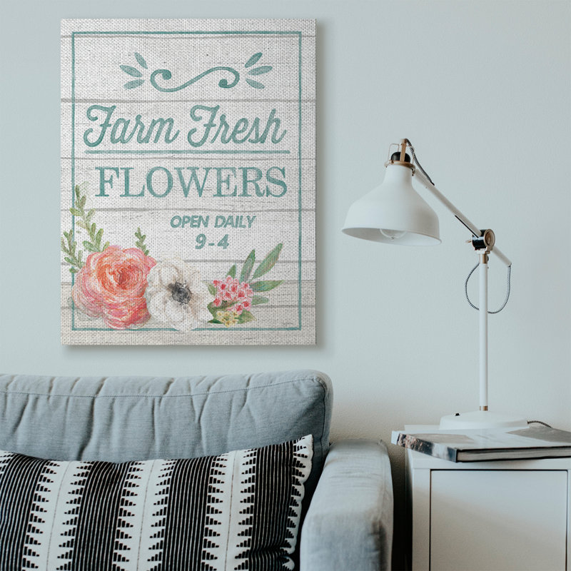 « farm freshed fleurs rustique », impression, Toile tendue, H 36 po x l 48 po x P 1,5 po