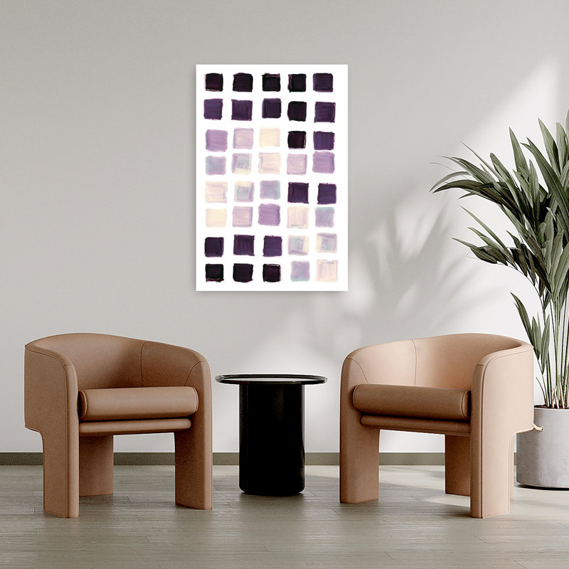 Art contemporain abstrait géométrique minimaliste, art mural violet, H 36 po x l 24 po