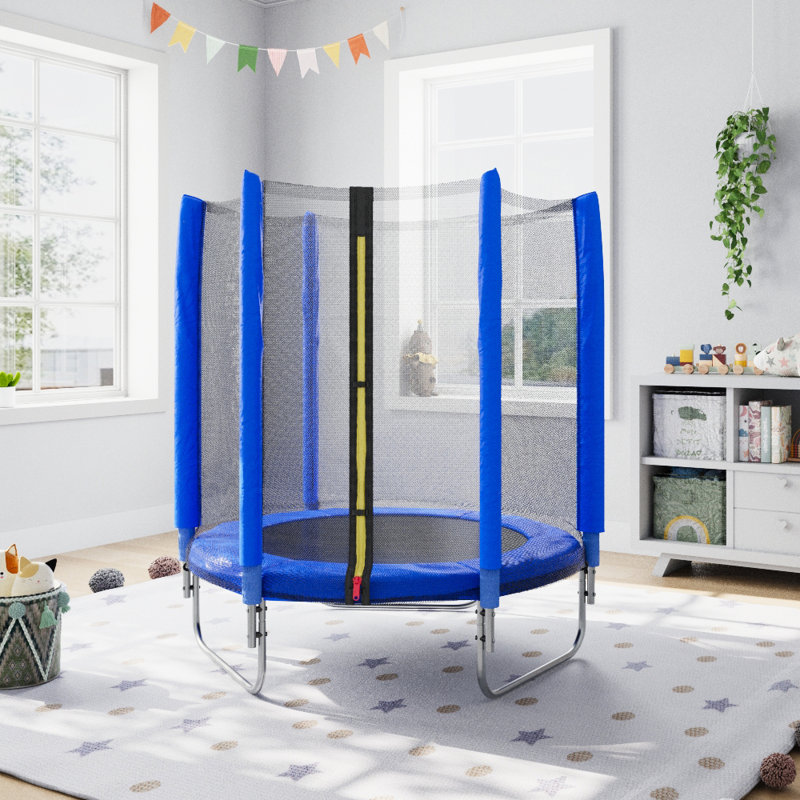Mcneal Freeport Park ft Round Backyard Trampoline with Safety Enclosure, Blue