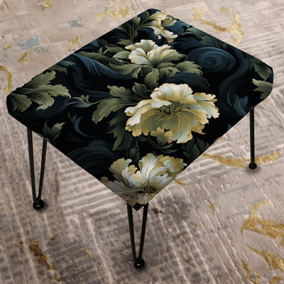 Victorian Stealth Flowers - Floral Rectangle Ottoman