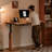 Brown Rectangular Hight adjustable Solid Wood drawers desk-108205774