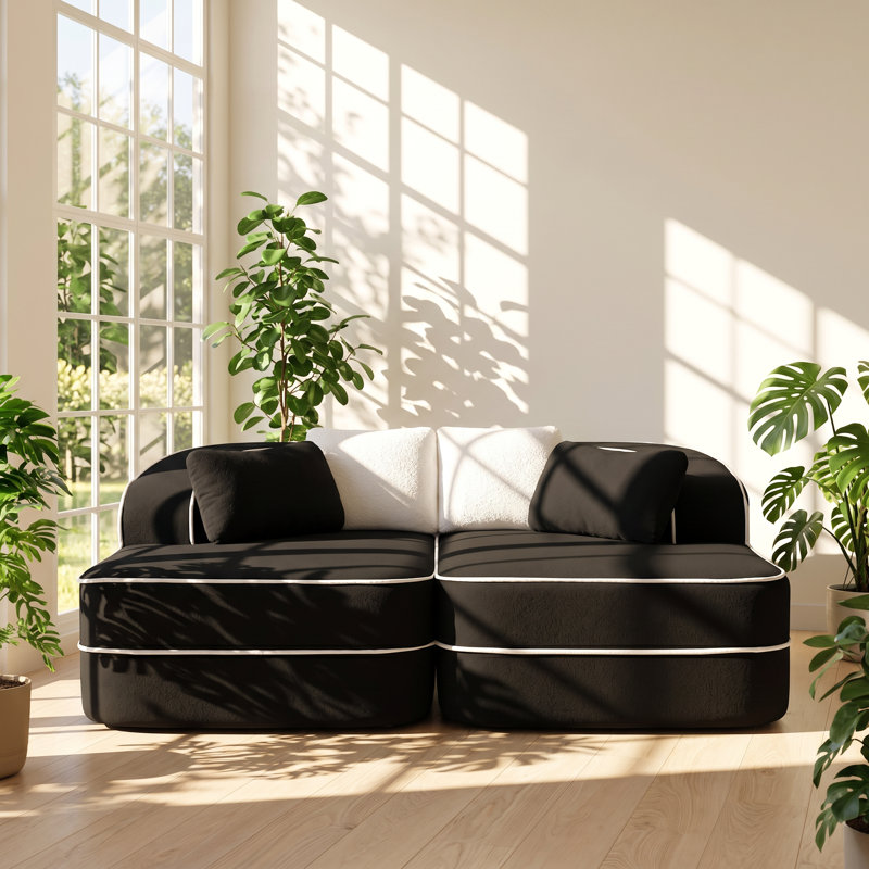 Canapé modulaire symétrique désossé l 77,2 po x P 66,5 po x H 32,7 po Serene Elegance