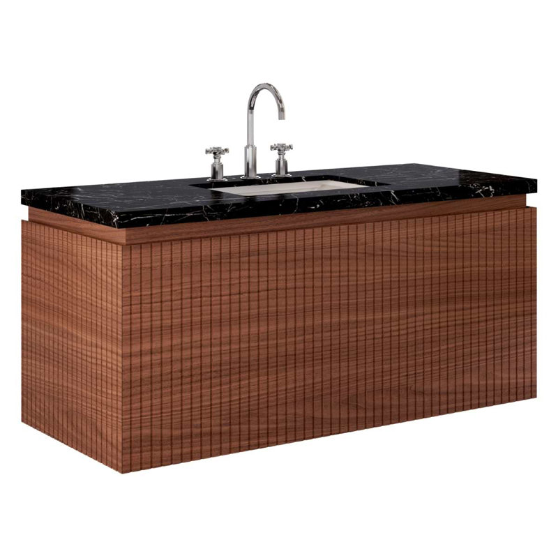 Melrose Single Vanity, Walnut, 48", Black