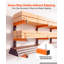 Étagère à bois à 3 niveaux (50 kg par niveau), pliable, fixation murale, idéale pour garages, ateliers, entrepôts et sous-sols. Bras cantilever robustes, goupilles de verrouillage, acier, orange et noir.