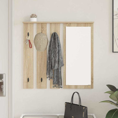 Wall-Mounted Coat Rack 84 X 10 X 80 Cm Engineered Wood