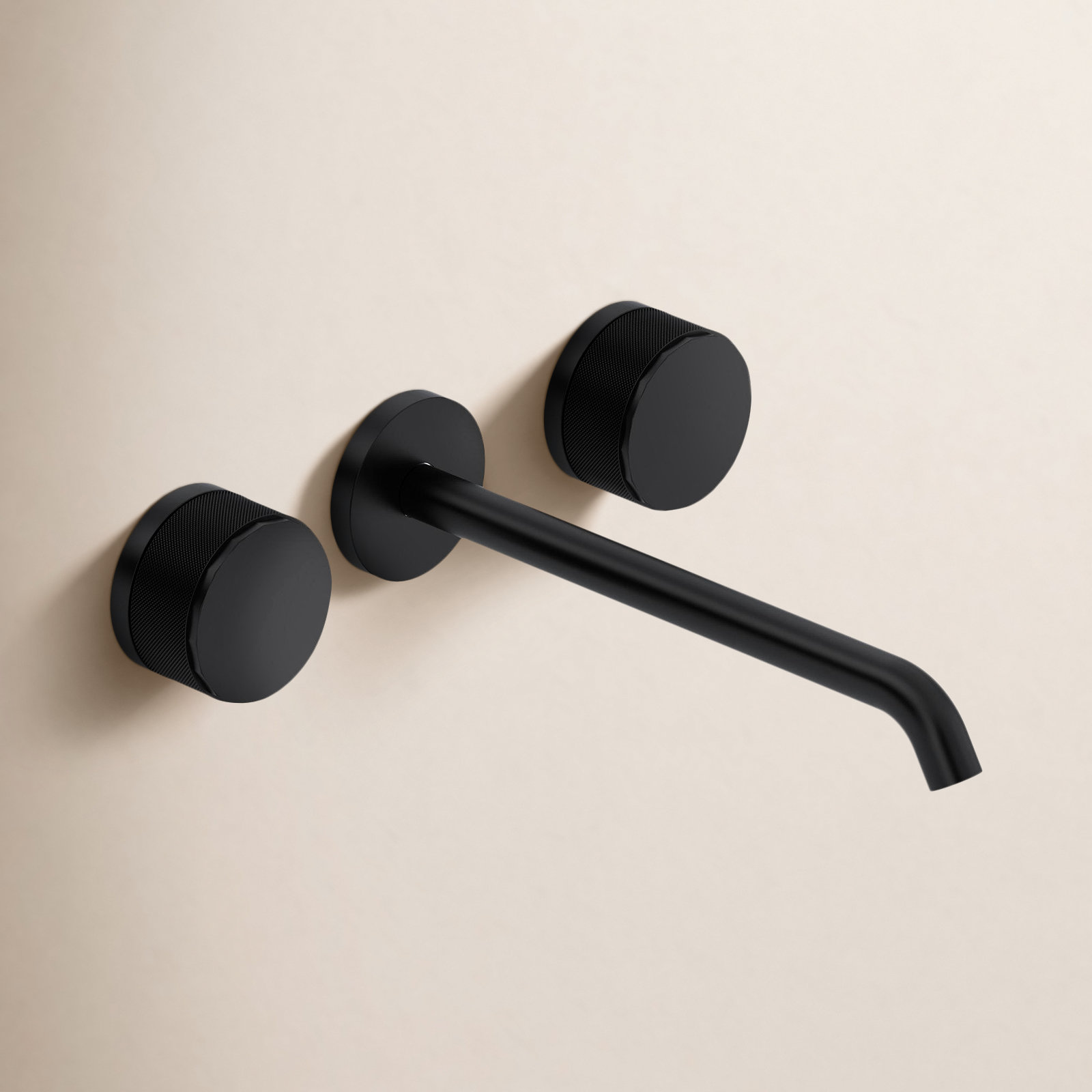 Terrell 2 Handle Wall Roman Tub Faucet, Matte Black