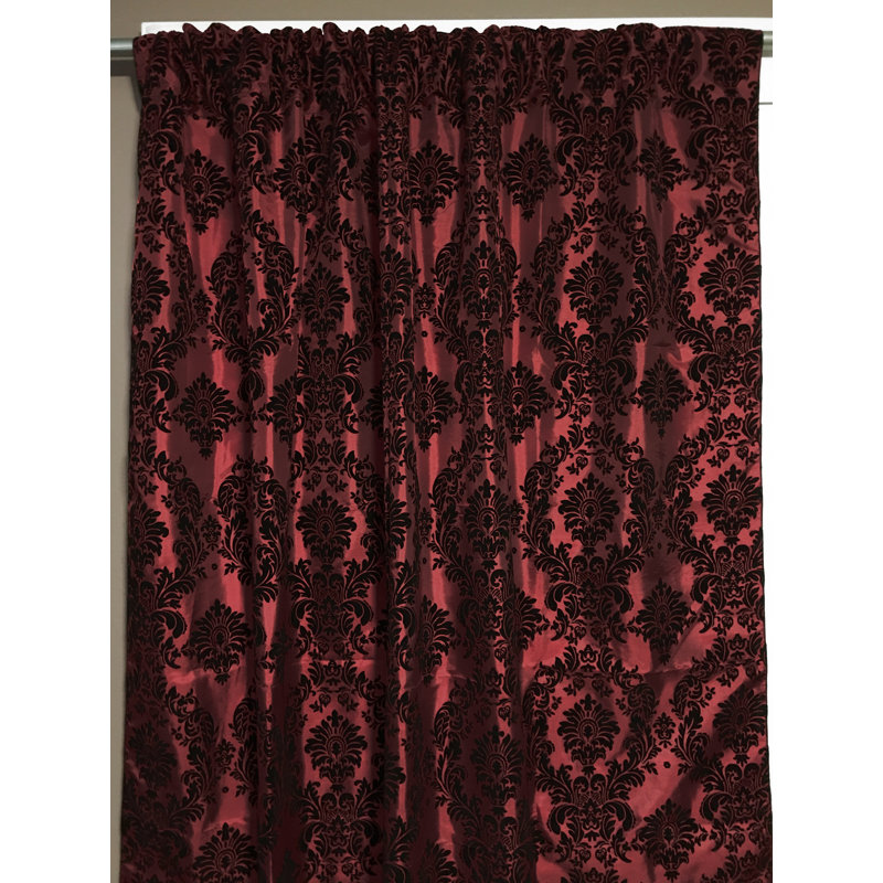 Amboy Semi Sheer Curtain Single Panel, Burgundy, 56'' W x 72'' L