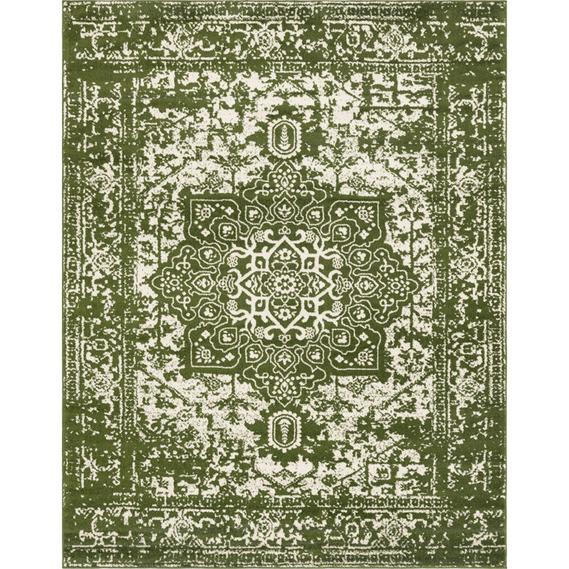 Bungalow Rose Giverny Performance Green Rug & Reviews | Wayfair