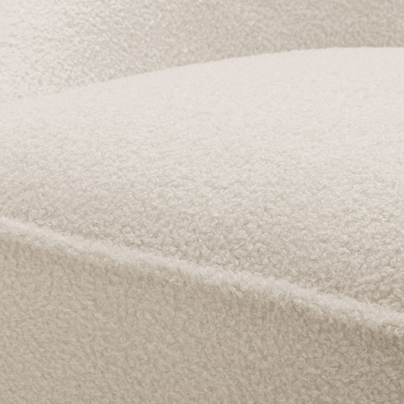Alemar Swivel Barrel Chair, Milky White 100% Polyester
