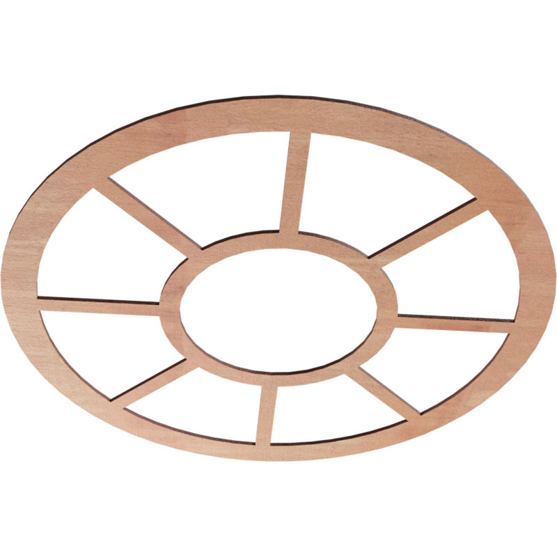 Médaillon de plafond Grace, H 32 po x l 32 po x P 0,25 po, Cerisier