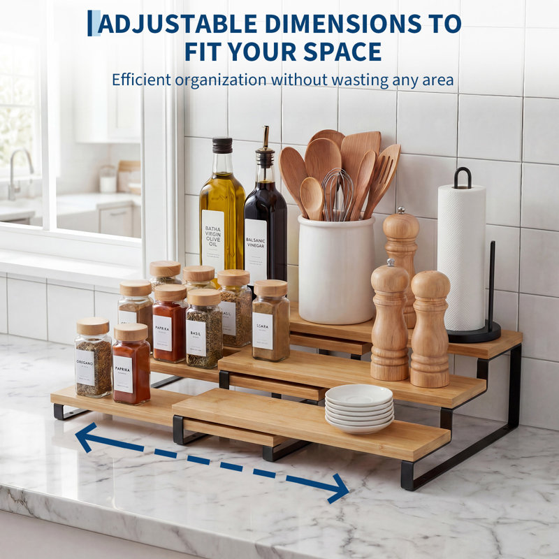 Spice Rack, Wood/Black