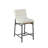 Lahni Contemporary White Boucle Fabric Upholstered Counter Stool with Black Iron Legs and Cognac PU Accents-1073477146