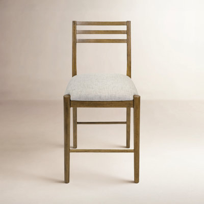 Nakosha Two Wood Modern Counter Height Kitchen Chairs, Dining Seats, Brown