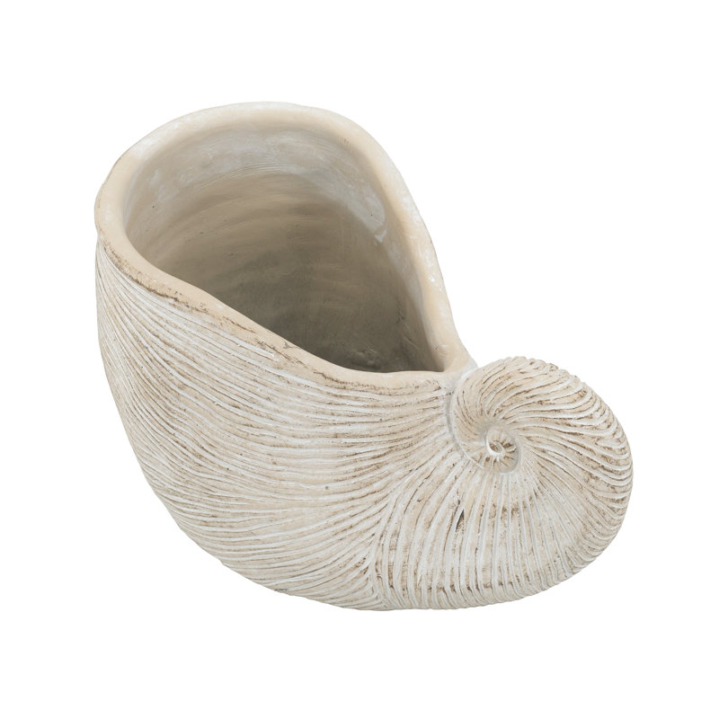 Boîte à fleurs sable et ciment Nautilus avec finition texturée beige, H 6,3 po x l 8,5 po x P 5,5 po