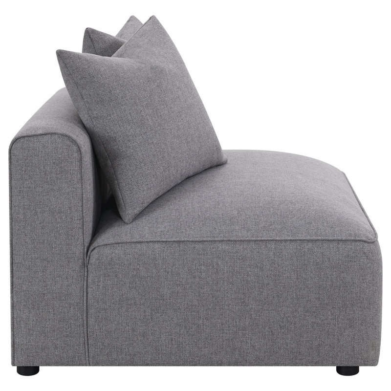 Chaise sans accoudoirs avec coussin décoratif Amherst, Gris