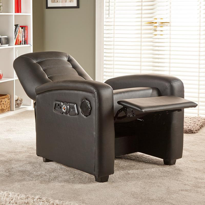 85.5cm Wide Faux Leather Rocker