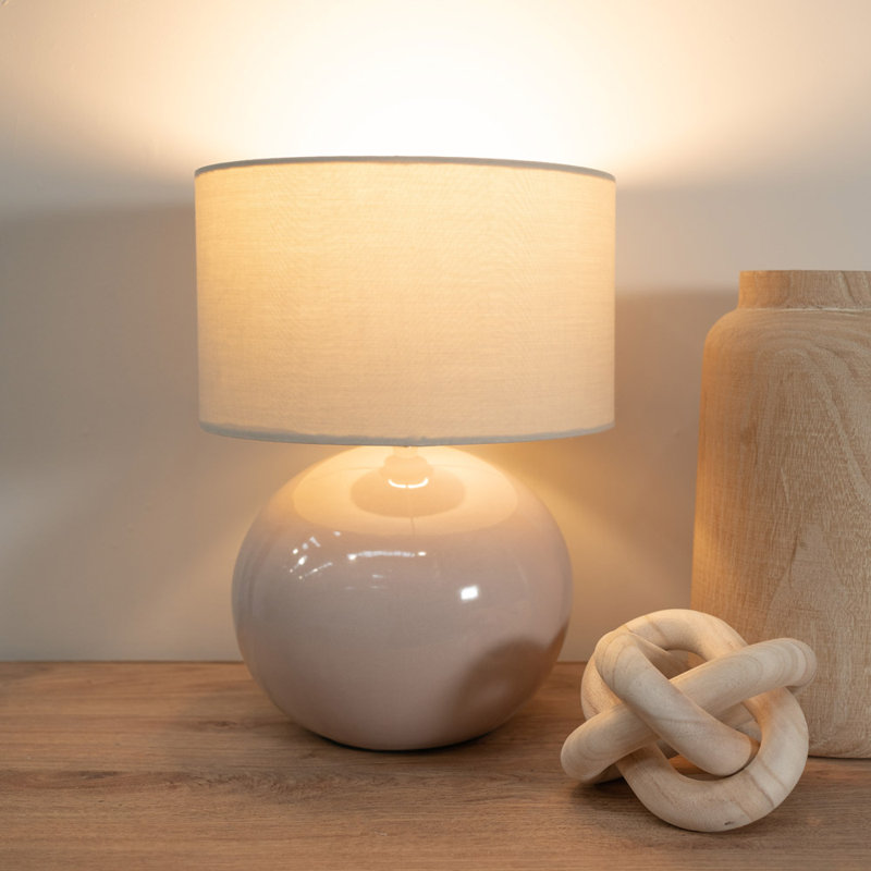 Motes Ceramic Table Lamp, Natural, Yes, Cream