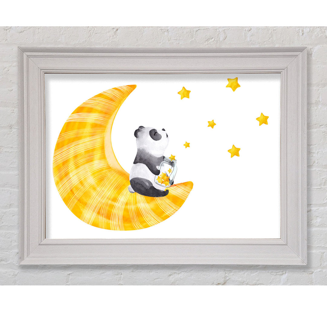 Panda Mond Gerahmter Druck