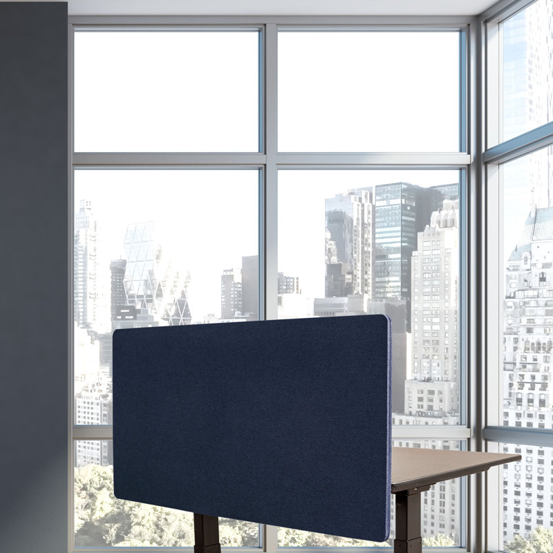 Cool Gray Acoustic Desk Divider with Clamp-On Design