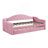 Twin Size Tufted Upholstered Daybed With Trundle ,Velvet Sofabed With USB&Type-C Charging Ports,No Box-Spring Needed, Pink-1512386131