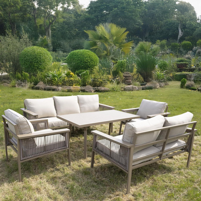 208cm Wide Outdoor Patio Sofa with Cushions