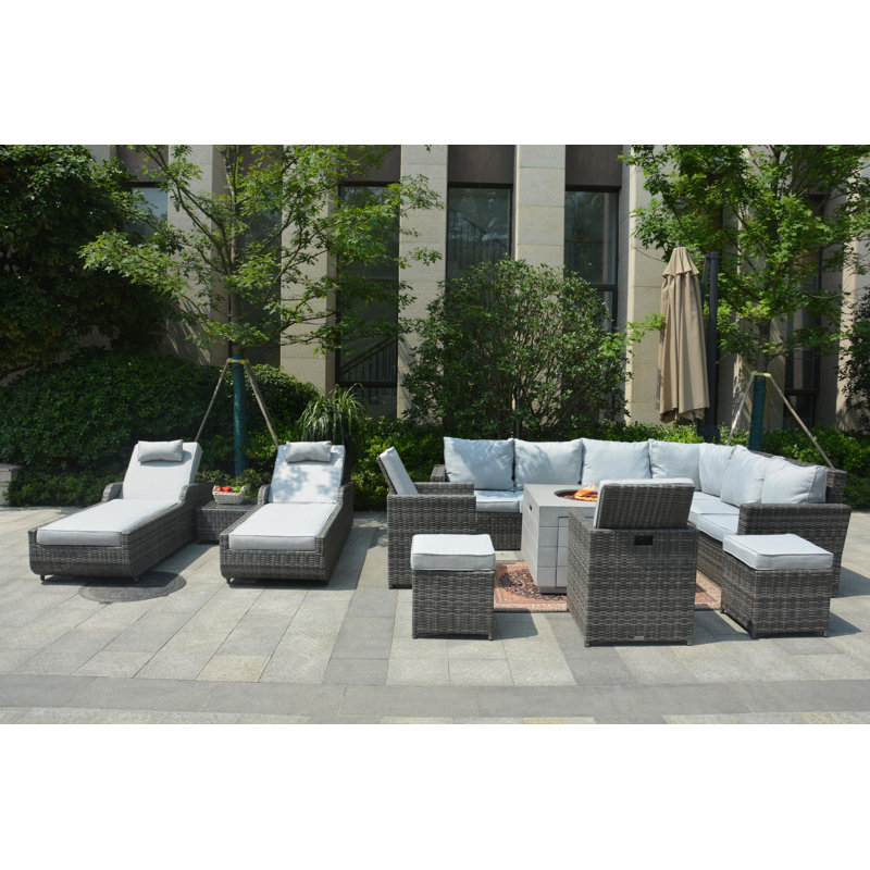 11 - Person Patio Conversation Set with Cushions