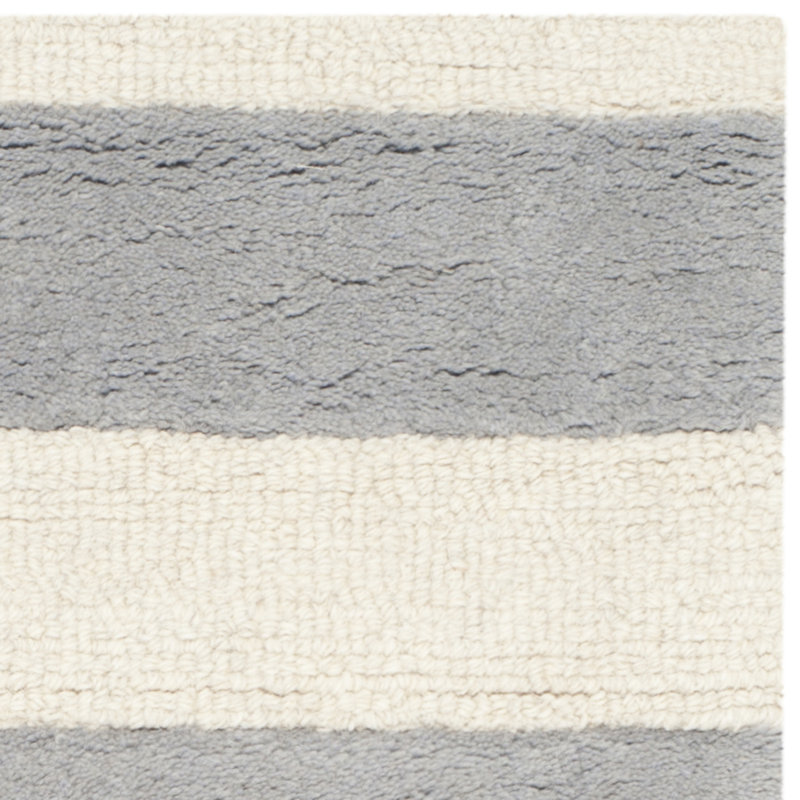 Erol Hand Tufted Wool Striped Rug, Round 6'