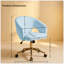 Fauteuil de bureau ergonomique bleu réglable avec base dorée, fauteuil pivotant avec dossier pour bureau à domicile, chambre, longues heures d'assise