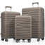Ensemble de valises de voyage en PP de qualité supérieure, ensemble de valises à verrou TSA 3 pièces avec des tailles de 20, 24 et 28 pouces avec roues pivotantes à 360 °, brun clair