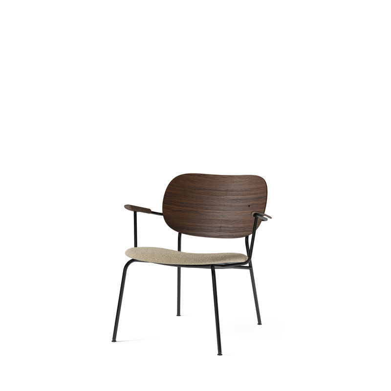 Co Armchair, Bouclé 02 Acrylic, Black Steel/Dark Stained Oak