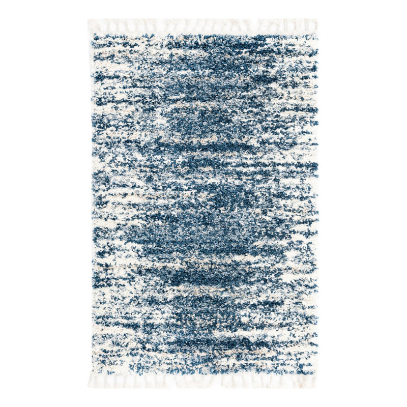 Tapis bleu / blanc Knupp, Rectangulaire 4 pi x 6 pi
