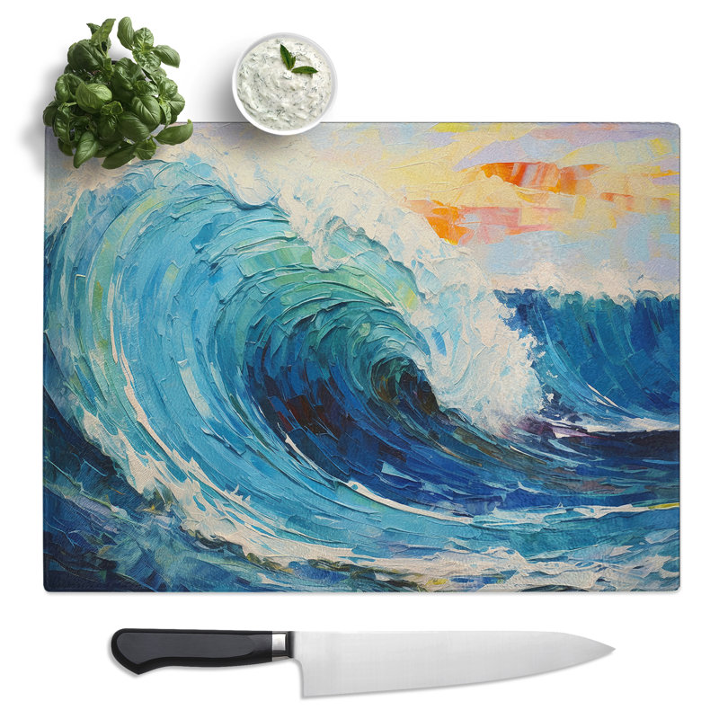 Wave Palette Knife  Glass Chopping Board